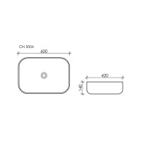 Накладной умывальник чаша Ceramicanova Element прямоугольная, 600х420х140 мм CN5004