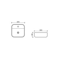 Накладной умывальник чаша Ceramicanova Element 390х390х140 мм CN5014