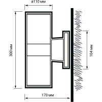 Светодиодный архитектурный светильник Jazzway PWL-300110/30D 2х9Вт 6500К BL 230В/50Гц IP65 черный фасадный 2857927B