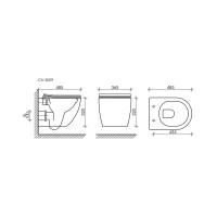 Подвесной унитаз Ceramicanova FORMA Rimless с крепежом, с сиденьем-крышкой с микролифтом CN3009