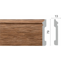 Напольный плинтус Decor-Dizayn ударопрочный, влагостойкий, вишня, 79х13х2400 мм 005-83SH