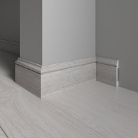 Напольный плинтус Decor-Dizayn ударопрочный, влагостойкий, дуб беленый, 79х13х2400 мм 005-89SH