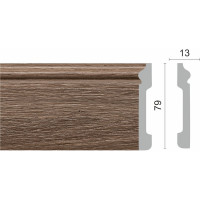 Напольный плинтус Decor-Dizayn ударопрочный, влагостойкий, ясень 79х13х2400 мм 005-92SH