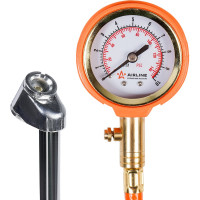 Манометр стрелочный профессиональный Airline, с шлангом, обрезиненный, 10 АТМ APR-M-03
