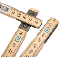 Складной метр HOEGERT TECHNIK деревянный, 1м, усиленные крепления HT4M261-D