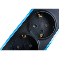 Electraline Удлинитель 5Р+2USB с выключателем 3x1-2М с заземлением силикон черно-синий 62157