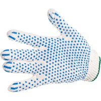 Перчатки АНТЕЙ ПЛЮС Эконом, ПВХ-точка, 10 класс вязки, 100 текс 38-40г, белые, 250 пар, 003