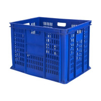 Ящик Тара.ру п/э 600х400х410 перфорированные стенки, сплошное дно, синий 06851