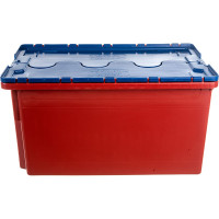 Ящик Тара.ру п/э 600х400х315 сплошной, с синей крышкой 18665