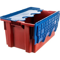 Ящик Тара.ру п/э 600х400х315 сплошной, с синей крышкой 18665