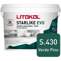 Эпоксидный состав для укладки и затирки мозаики LITOKOL STARLIKE EVO S.430 VERDE PINO 485400004