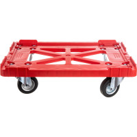 Тележка Тара.ру п/э 600х400 чёрные резиновые колёса, красный 08166
