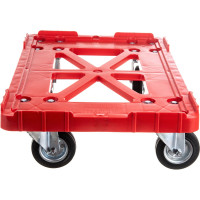 Тележка Тара.ру п/э 600х400 чёрные резиновые колёса, красный 08166