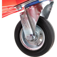 Тележка Тара.ру п/э 600х400 чёрные резиновые колёса, красный 08166