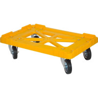 Тележка Тара.ру п/э 600х400 чёрные резиновые колёса, жёлтый 14380