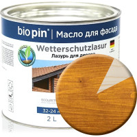 Лазурь для дерева BIO PIN 2241 Wetterschutzlasur в цвете Коньяк 2 л 22415I102