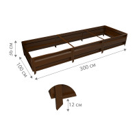 Сборная грядка Delta-Park GU 1х3 м, коричневая 30011_GU13Br