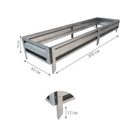 Готовая грядка Delta-Park GL 1х2 м, серебристая 30010_GL12Zn