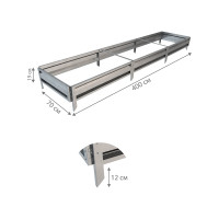 Готовая грядка Delta-Park GL 0.7х3 м, серебристая 30010_GL703Zn