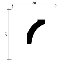 Потолочный карниз Decor-Dizayn ударопрочный влагостойкий под покраску 29Х20Х2000 мм DD36
