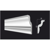 Потолочный карниз Decor-Dizayn ударопрочный влагостойкий под покраску 42Х29Х2000 мм DD22