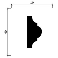 Стеновой молдинг Decor-Dizayn ударопрочный влагостойкий под покраску 40Х19Х2000 мм DD002