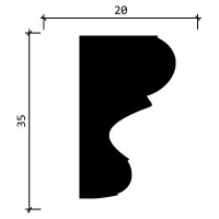 Стеновой молдинг Decor-Dizayn ударопрочный влагостойкий под покраску 35Х20Х2000 мм DD607