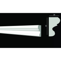 Стеновой молдинг Decor-Dizayn ударопрочный влагостойкий под покраску 35Х20Х2000 мм DD607