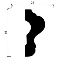 Стеновой молдинг Decor-Dizayn ударопрочный влагостойкий под покраску 60Х25Х2000 мм DD302
