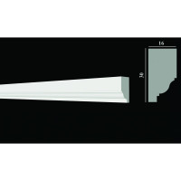 Стеновой молдинг Decor-Dizayn ударопрочный влагостойкий под покраску 30Х16Х2000 мм DD609