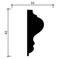 Стеновой молдинг Decor-Dizayn ударопрочный влагостойкий под покраску 42Х16Х2000 мм DD301
