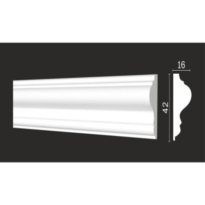 Стеновой молдинг Decor-Dizayn ударопрочный влагостойкий под покраску 42Х16Х2000 мм DD301