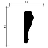 Стеновой молдинг Decor-Dizayn ударопрочный влагостойкий под покраску 85Х25Х2000 мм 152A