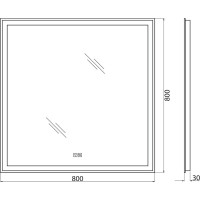 Зеркало со встроенным светильником BelBagno SPC-GRT-800-800-LED-TCH-WARM