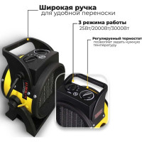 Тепловая электрическая пушка Eurolux ТЭПК-EU-3000K керамический нагревательный элемент, круглая 67/1/37