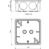 Распределительная коробка KOPOS 8110 KA для открытой проводки 116x116x55мм IP54 8110_KA