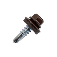 Кровельные саморезы ВИРТУОЗ 5,5х19 мм, RAL 8017, шоколад, 200 шт. 600-23773