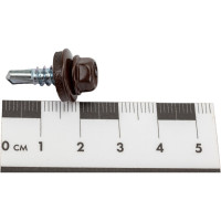 Кровельные саморезы ВИРТУОЗ 5,5х19 мм, RAL 8017, шоколад, 200 шт. 600-23773