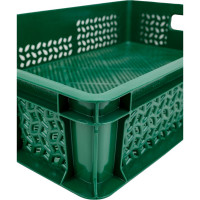 Ящик Тара.ру п/э 600х400х120 перфорированный, с ручками, зелёный 18436