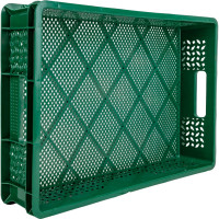 Ящик Тара.ру п/э 600х400х120 перфорированный, с ручками, зелёный 18436