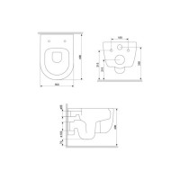 Подвесной унитаз Damixa Sirius безободковый, с сиденьем микролифт DX86C1700SC