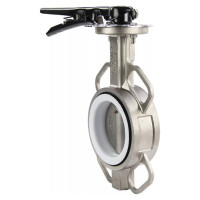 Дисковый поворотный затвор DN.ru 316L-316L-PTFE Ду40 Ру16 с рукояткой D050-01700