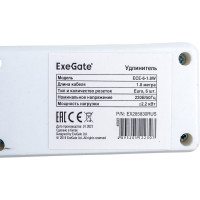 Удлинитель ExeGate ECE-6-1.8W 6 евророзетки с заземлением, 1.8м, белый 285830