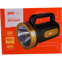 Фонарь-прожектор Jazzway аккумуляторный Accu7-L10W 10Вт IP20 350лм (7ч)/100лм (26ч) аккумуляторный 3.7В Li-Ion 7.2А.ч дальность луча 800м 5030701