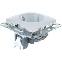 1-местная розетка STEKKER с заземлением, механизм, 250В, 16А, серия Эрна, белый PST16-9110-01 39317