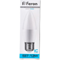Светодиодная лампа FERON LB-970, 13W, 230V E27 6400K свеча 38112