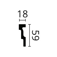 Молдинг NOMASTYL (2000х59х18 мм; белый) NMC M2