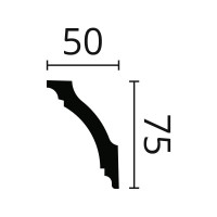 Карниз потолочный NOMASTYL (2000х50х75 мм) NMC GK