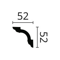 Карниз потолочный WALLSTYL (2000х52х52 мм) NMC WT5