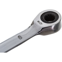 Комбинированный ключ HORTZ трещоточный 6х6 хромированный HOR 132555